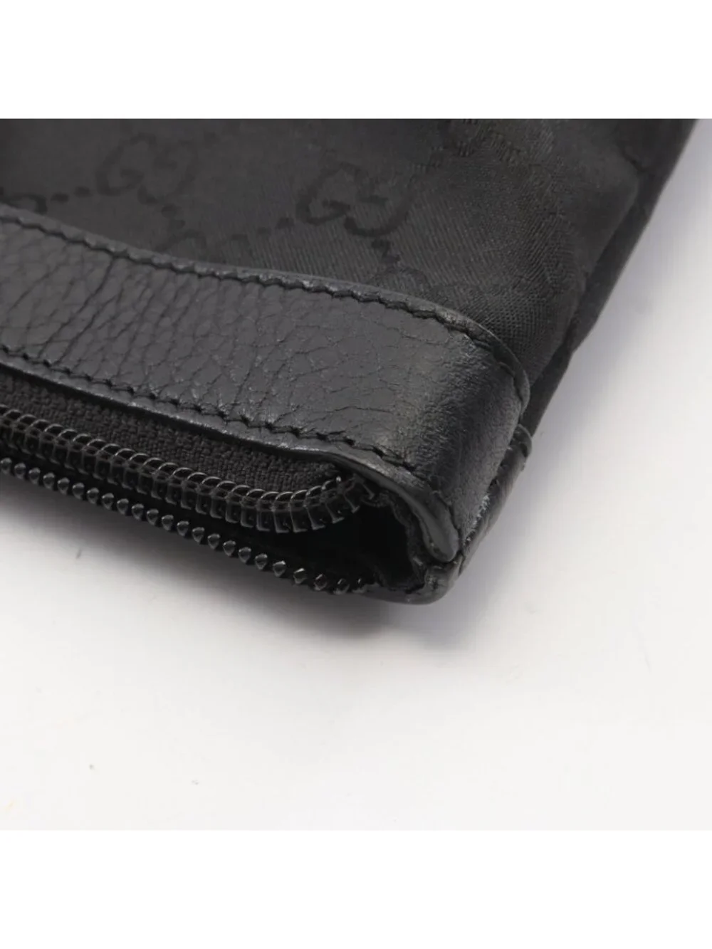 Gucci Tote Bag Abbey GG Pattern Black Nylon Leather